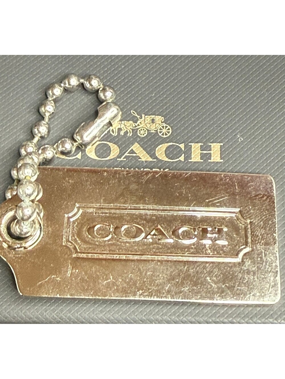 Coach Metal Hangtag - Silver (2.75")